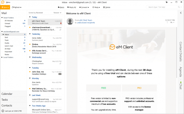 eM Client Feature rich e-mail software