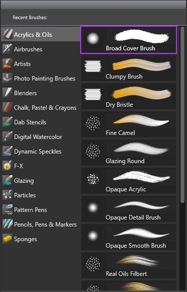 Painter Essentials 7 brush preview