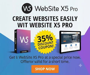 WebSite X5 2026 Angebot und Gutschein EN